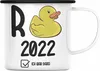 Trendation - Rente Emaille Tasse 2022 Spruch R Ente Produktbild-Vorschau 1
