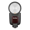 A studio shot of a camera flash unit against a white background. Produktbild-Vorschau