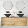 vidaXL Lavabo 2 pcs Noir Brillant Ø42x14 cm Céramique Voir les images du produit 3
