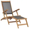 vidaXL Chaise longue avec repose-pieds en bois massif teck Voir les images du produit 8