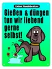 Gießen und düngen - Kein Hundeklo Schild in bunt Produktbild-Vorschau 1