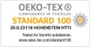 A certification logo for OEKO-TEX STANDARD 100. Produktbild-Vorschau