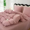 Komplet pościeli Różowa krata 140x200 cm + poszewka 70x80 Podgląd zdjęcia produktu 9