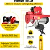 A marketing image of an electric hoist with various features highlighted by text overlays and diagrams. Náhľad obrázku produktu