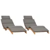Two grey chaise lounges with wooden frames are shown against a white background. Produktbild-Vorschau