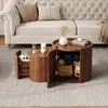 Merax Couchtisch runder mit Schubladen, Wohnzimmertisch mit Produktbild-Vorschau 3