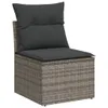 vidaXL 6-tlg. Garten-Sofagarnitur mit Kissen Grau Poly Produktbild-Vorschau 5