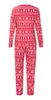 A pair of red and white patterned pajamas shown from the back. Produktbild-Vorschau