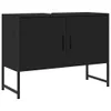 vidaXL Vanity Unit Black 80x33x60 cm Drevo Materiál Náhľad obrázku produktu 1