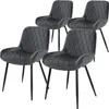 Four anthracite velvet dining chairs with diamond quilting and black metal legs are arranged on a white background. Náhľad obrázku produktu