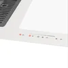 A close-up view of a white induction hob with integrated extractor fan controls. Produktbild-Vorschau