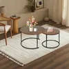 2er Set Couchtisch mit Farbe von verbranntem Holz und Produktbild-Vorschau 4