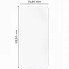 A diagram showing the dimensions of a screen protector. Produktbild-Vorschau