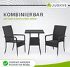 A Juskys Yoro polyrattan garden table and two chairs. Produktbild-Vorschau