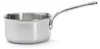 A stainless steel saucepan with a long handle, shown against a white background. Voir les images du produit
