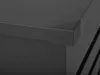 A close-up view of the corner of a dark-colored storage box. Náhled obrázku produktu