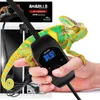 A chameleon is held over a heating mat with a thermostat. Voir les images du produit