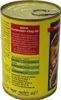 A close-up of a yellow tin can with product information and nutritional facts. Náhled obrázku produktu