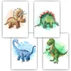Dinosaurier 4er Set Bilder Kinderzimmer Dino Deko DIN A4 Produktbild-Vorschau 2