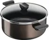 A close-up, studio shot of a cooking pot with a glass lid. Produktbild-Vorschau