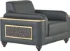 Sofa-Set 3tlg 3-Sitzer 2x Sessel Schwarz Farbe Wohnzimmer Produktbild-Vorschau 3