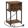 A small, multi-level side table with an integrated power outlet and USB ports. Náhled obrázku produktu