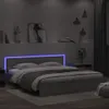 vidaXL Cadre de lit avec tête de lit et éclairage LED Gris Voir les images du produit 3