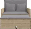 vidaXL Divano da giardino con cuscini 2 posti Beige poly Anteprima dell’immagine prodotto 5