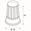 A technical drawing of an outdoor light fixture with dimensions indicated. Produktbild-Vorschau