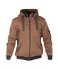 A brown and gray hooded sweatshirt jacket is shown against a white background. Anteprima dell’immagine prodotto