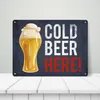 Metallschild XL mit Spruch: Cold Beer Here! Schild Produktbild-Vorschau 3