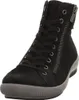 A black high-top sneaker with a side zipper and laces, shown from a three-quarter angle against a white background. Anteprima dell’immagine prodotto