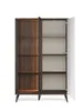 BETTSO VICO Hochvitrine, Walnuss Warmia, Beige-Schwarz Produktbild-Vorschau 2
