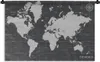 MuchoWow® Wandteppich Wandbehang Weltkarte - Schwarz - Weiß Produktbild-Vorschau 1