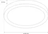 A technical drawing of a black ring-shaped LED ceiling light with dimensions indicated. Produktbild-Vorschau