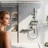 Homelody Drążek prysznicowy ze stali nierdzewnej z półką, Podgląd zdjęcia produktu 12