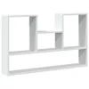 A white, multi-compartment wall shelf unit against a white background. Voir les images du produit