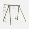 Area giochi altalene e scala di corda, 3 posti, Verde Anteprima dell’immagine prodotto 1