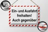Blechschild Hinweis Ein- Ausfahrt freihalten, 30x20 cm, Produktbild-Vorschau 2