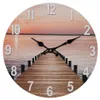 Clayre & Eef Horloge murale Ø 34 cm Marron Rose MDF Voir les images du produit 1