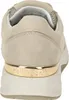 The back view of a beige sneaker with a gold accent. Anteprima dell’immagine prodotto