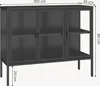 Vitrinen-Sideboard 'Borshavisa' Stahl 3-türig Klarglas 80 x Produktbild-Vorschau 4