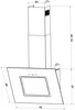 A line drawing schematic of a kitchen range hood with dimensions indicated. Produktbild-Vorschau