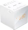 A white Sony cube-shaped clock radio with an orange digital display. Anteprima dell’immagine prodotto