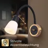 Wandleuchte innen Schwarz/Weiß, 1-flammig, minimalistisch, Produktbild-Vorschau 2