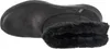 A top-down view of a black boot with faux fur lining. Voir les images du produit