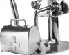 A close-up view of a metal figurine of a doctor with a medical bag. Anteprima dell’immagine prodotto