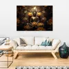 Obraz na plátně Zlatý Buddha a lotosové květy 120x80 Feeby Náhled obrázku produktu 2