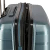 A close-up view of the zipper and handle of a teal suitcase. Anteprima dell’immagine prodotto