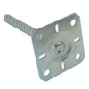 A metal post anchor with a threaded rod and a square base plate with mounting holes. Produktbild-Vorschau